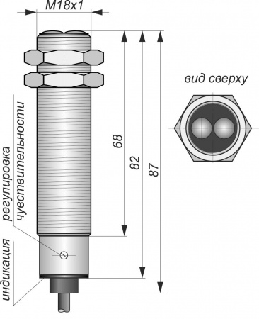 Датчик бесконтактный оптический O01-NO-PNP(Л63, с регулировкой)