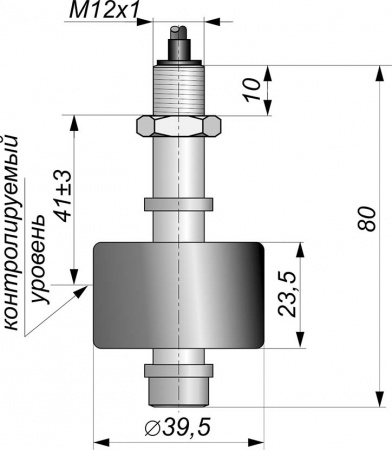 Датчик герконовый поплавковый уровня жидкости DFG 40.25-B1-NO-41.12-M12x1-2-D