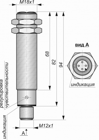 Датчик бесконтактный оптический OC09-NO/NC-PNP-P(Л63, с регулировкой)